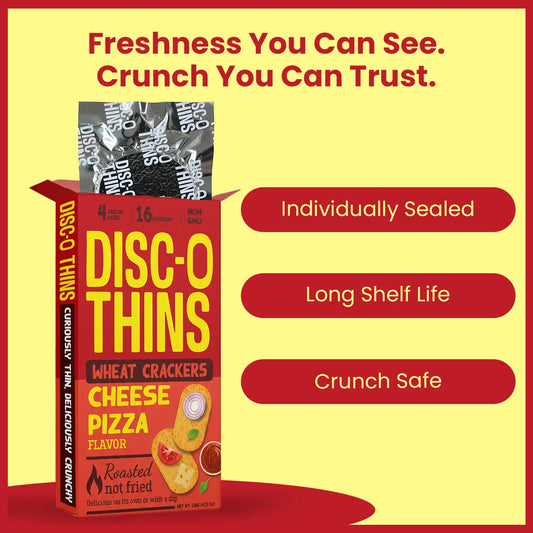 Cheese Pizza Roasted Wheat Crackers (6 pack combo) Disc-O Thins