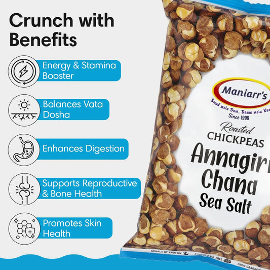 Maniarr’s Dry Roasted Chickpeas Chatpata Masala (80g x 6)- Crispy & Crunchy Chickpeas- Vegan, GMO-Gluten Free, Fiber Healthy Protein Snacks for Adults & Kids-For Home,Office,Travel,Fitness & Appetizer Maniarr’s