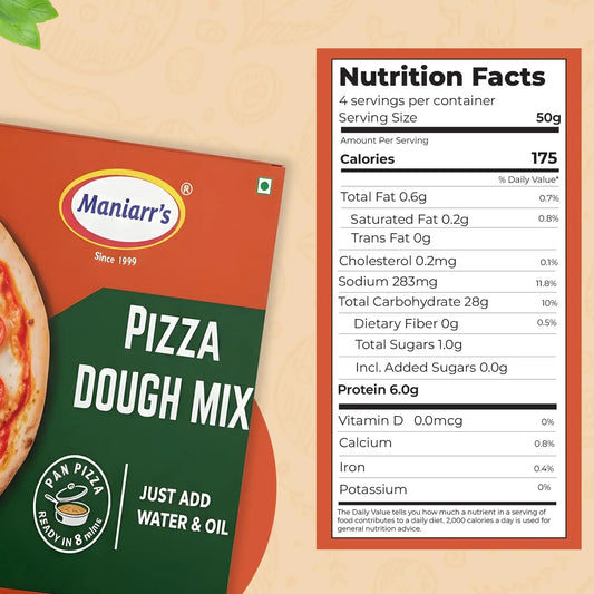 Maniarr's Pizza Dough Mix w/Pre-Activated Yeast mixed in Flour - Makes 4 x 1.76 oz Dough Balls for 4 x 7" Authentic Italian-Style Pizzas - Just Add Water & Oil, Baked in 8 Minutes - 200g (Pack of 3) - Disc-O Thins