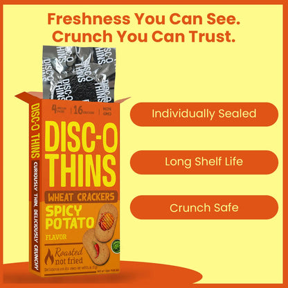 Spicy Potato Roasted Wheat Crackers (6 pack combo) Disc-O Thins