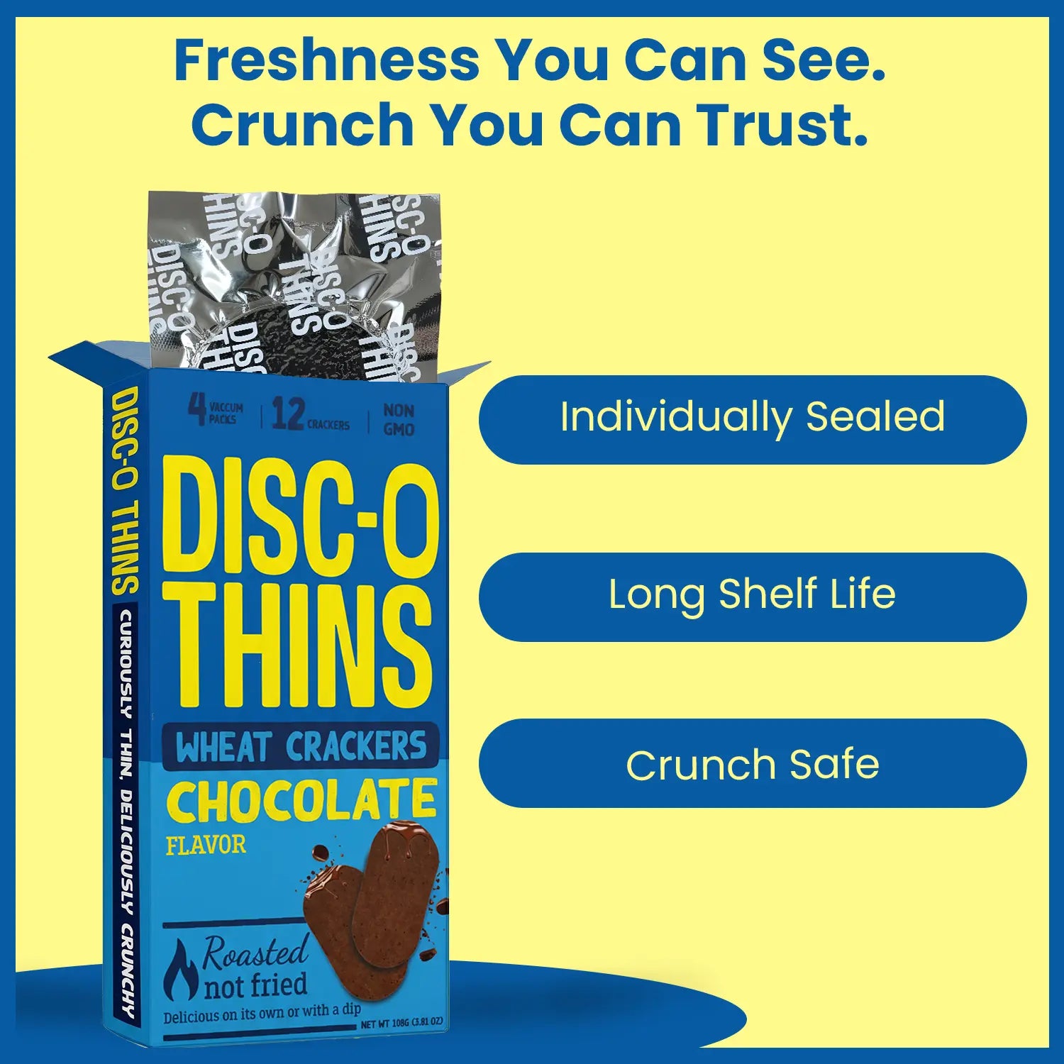Chocolate Roasted Wheat Crackers (6 pack combo) Disc-O Thins