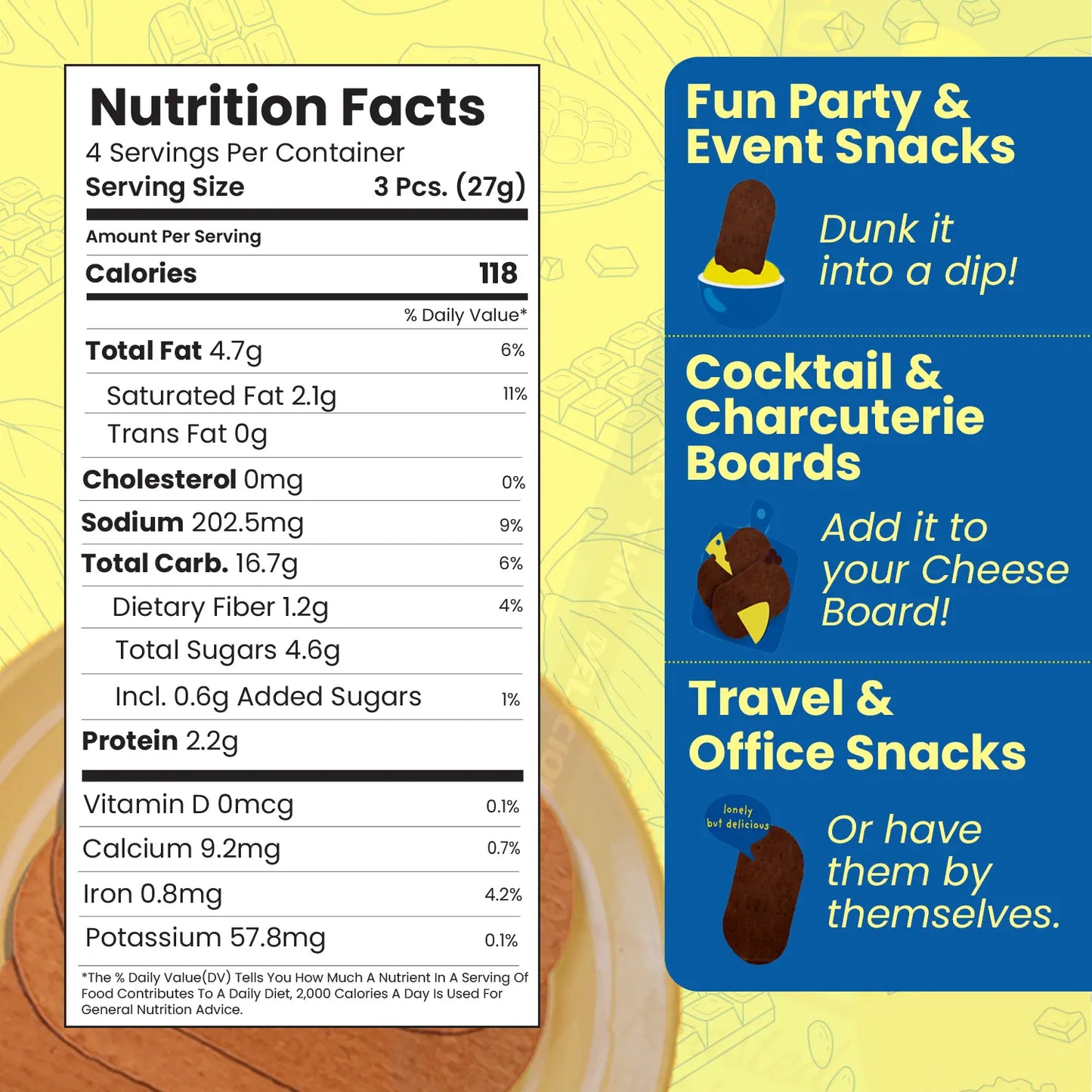 Chocolate Roasted Wheat Crackers (6 pack combo) Disc-O Thins