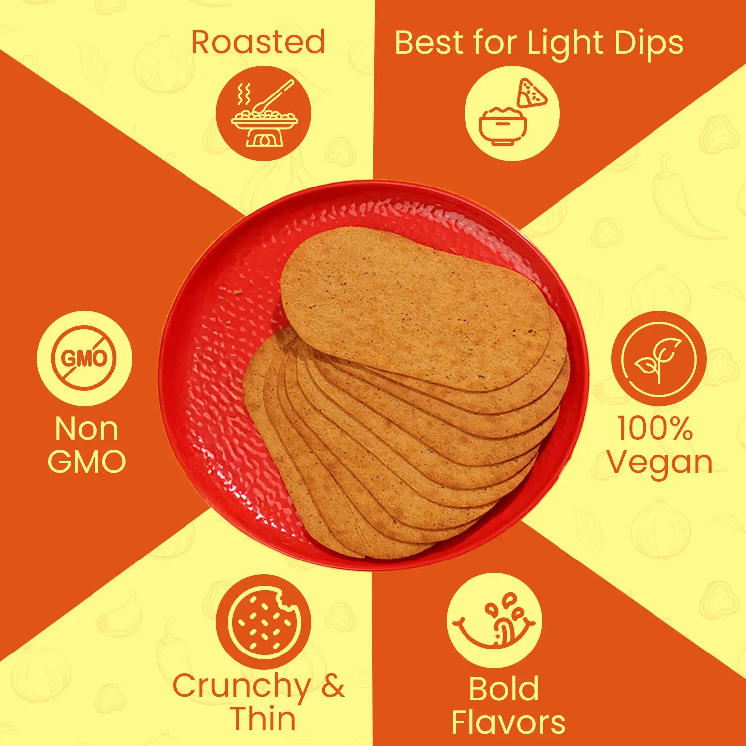 Spicy Potato Roasted Wheat Crackers (6 pack combo) Disc-O Thins
